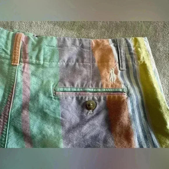 Polo By Ralph Lauren Women’s 100% Cotton Colour blocked sherbert Shorts Size 0 - Picture 5 of 6